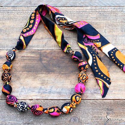 How to make beautiful Fabric Covered Bead Necklaces - SPUNNYS