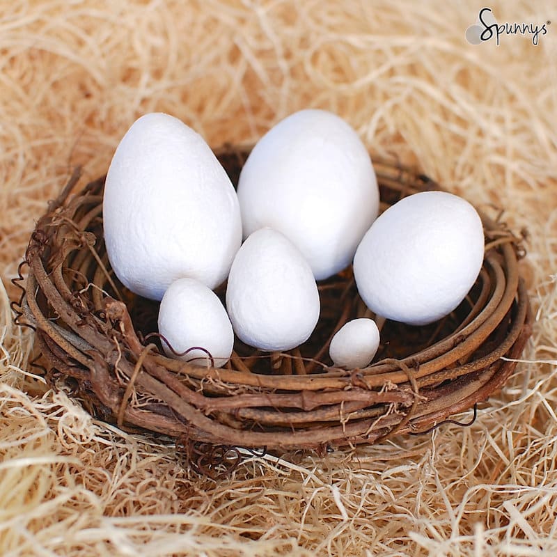 Spun cotton eggs