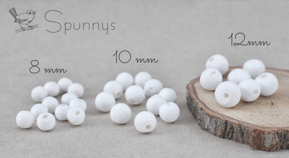 Spun Cotton Balls, Select by Size, 6mm 50mm Vintage-style Craft Shapes 