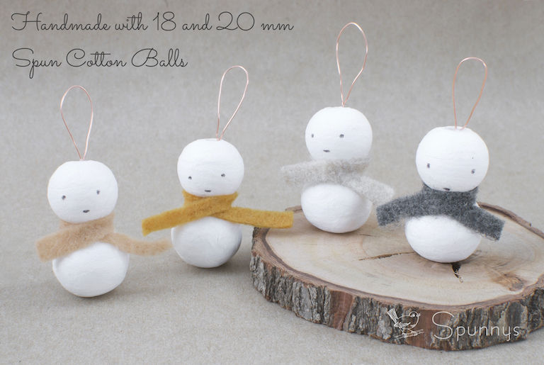 Pack of 100 spun cotton balls ø 15 mm white • SPUNNYS