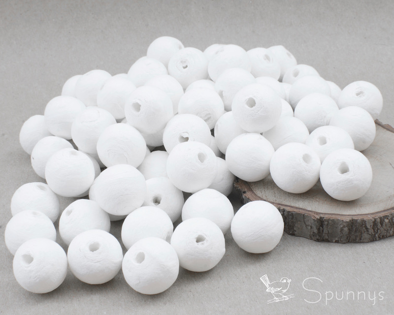 Pack of 100 spun cotton balls ø 25 mm white • SPUNNYS