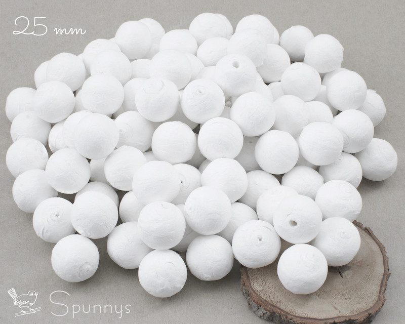 Pack of 100 Colored Spun Cotton Balls ø 15 mm