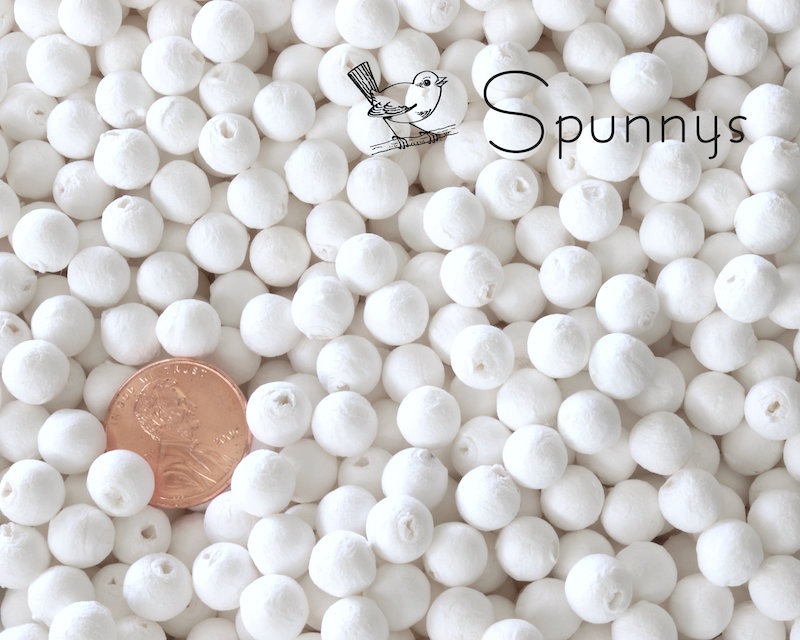 Pack of 100 spun cotton balls ø 25 mm white • SPUNNYS